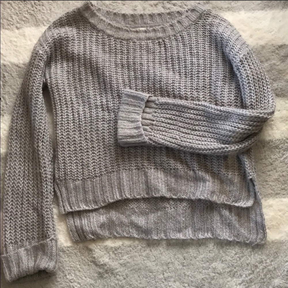 Gray knitted sweater
